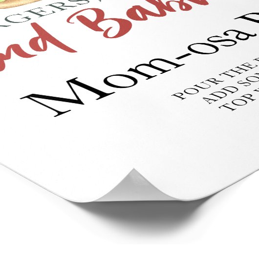 ハンバーガーとビールベビーシャワー桃佐バー ポスター (角)