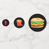 ハンバーガーとフライスかわいいパーティー紙吹雪 コンフェッティ (正面)