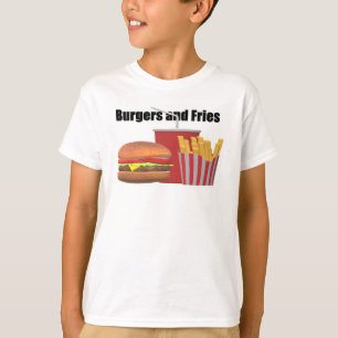 ハンバーガーとフライスTシャツ Tシャツ