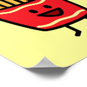 ハンバーガーとフライドファストフードパンのジャンク揚げ熱 ポスター (角)