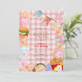 ハンバーガーとフライドファストフード誕生日パーティー 招待状 (スタンド正面)