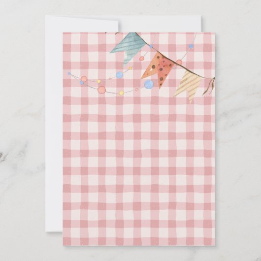 ハンバーガーとフライドファストフード誕生日パーティー 招待状 (裏面)