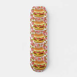 ハンバーガーとフライ スケートボード