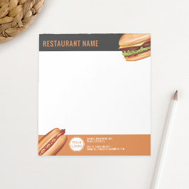 ハンバーガーとホットドッグのファストフードレストラン カスタム ノートパッド