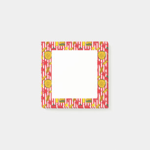 ハンバーガーとホットドッグファストフード赤ストライプデザイン ポストイット