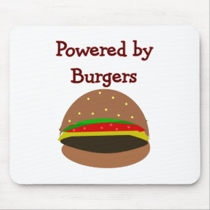"ハンバーガーによって動力を与えられて"--おもしろいなハンバーガーの恋 マウスパッド