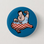 ハンバーガーのぱりっとしたChrispy Prez 缶バッジ (正面)