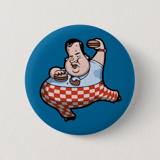 ハンバーガーのぱりっとしたChrispy Prez 缶バッジ (正面)