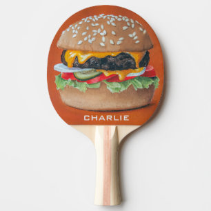 ハンバーガーのイラストレーションの名前をカスタムするの卓球のかい 卓球ラケット