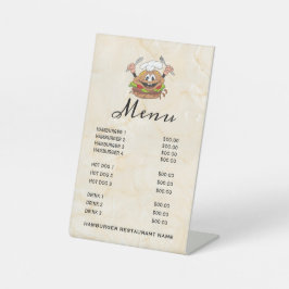 ハンバーガーのイラスト 台座サイン