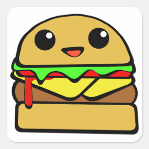 ハンバーガーのキャラクター スクエアシール