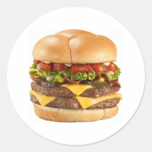 ハンバーガーのステッカー ラウンドシール
