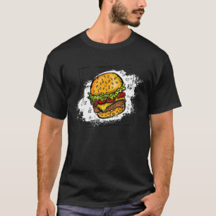 ハンバーガーのチーズバーガーのハンバーガーのファストフードスナックバー Tシャツ