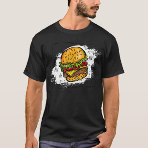 ハンバーガーのチーズバーガーのハンバーガーのファストフードスナックバー Tシャツ