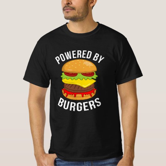 ハンバーガーのチーズバーガー愛好家によって駆動 Tシャツ (正面)