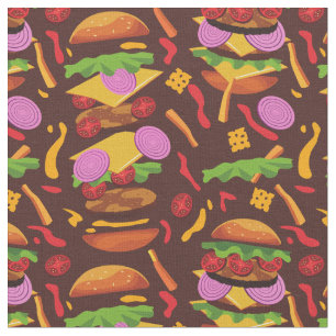 ハンバーガーのチーズバーガー ファブリック
