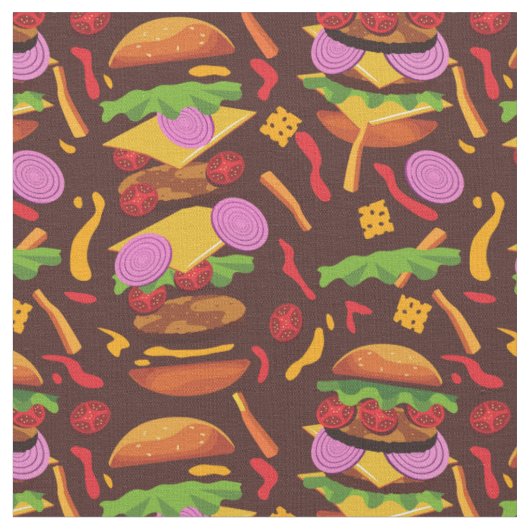 ハンバーガーのチーズバーガー ファブリック (クローズアップ)