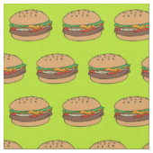ハンバーガーのデザインの生地 ファブリック (クローズアップ)
