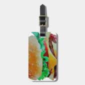 ハンバーガーのデザイン、元の絵画 ラゲッジタグ (正面縦)