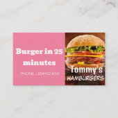 ハンバーガーのデリバリー割引のオファー事業 名刺 (正面)