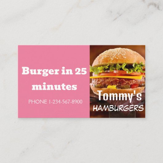 ハンバーガーのデリバリー割引のオファー事業 名刺 (正面)
