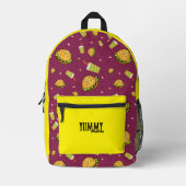 ハンバーガーのパターン プリントバックパック (正面)