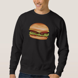 ハンバーガーのファストフードイラスト スウェットシャツ