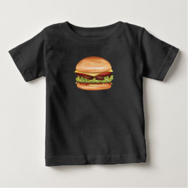 ハンバーガーのファストフードイラスト ベビーTシャツ
