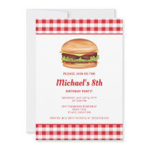 ハンバーガーのファストフードイラスト 誕生日パーティー