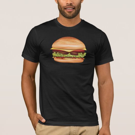 ハンバーガーのファストフードイラスト Tシャツ (正面)