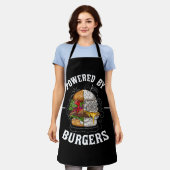 ハンバーガーのファストフード好きビーフバーガーFas エプロン (着用した状態)