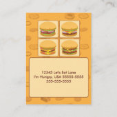 ハンバーガーのファースト・フードの強大な名刺 名刺 (裏面)