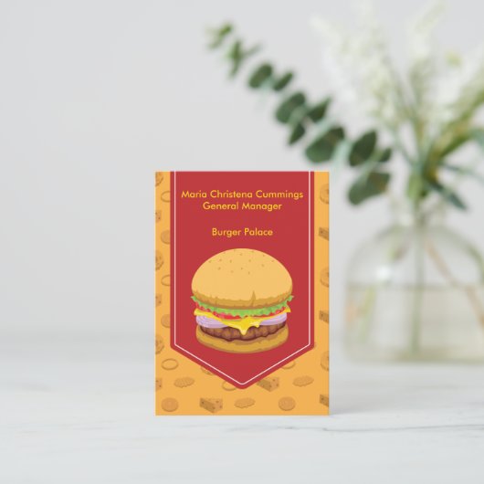 ハンバーガーのファースト・フードの強大な名刺 名刺 (スタンド正面)