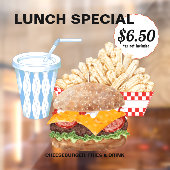 ハンバーガーのフライドファストフード ウィンドウサイン (シート2)