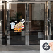 ハンバーガーのフライドファストフード ウィンドウサイン (オフィスドア)