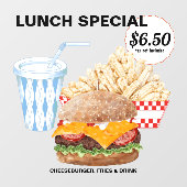 ハンバーガーのフライドファストフード ウィンドウサイン (シート)