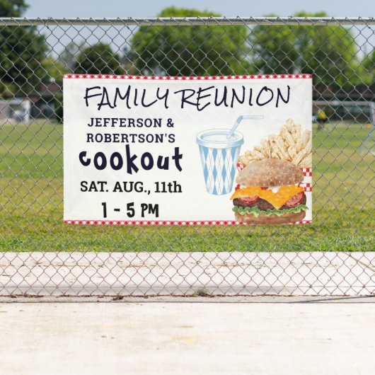 ハンバーガーのフライドファストフード |ファミリ懇親会 横断幕 (インサイチュ)