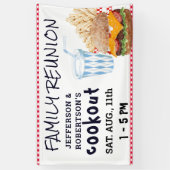 ハンバーガーのフライドファストフード |ファミリ懇親会 横断幕 (縦)