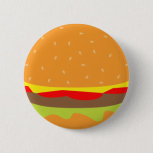 ハンバーガーの名札のバッジ 缶バッジ
