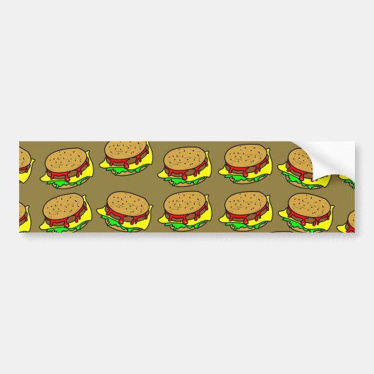 ハンバーガーの壁紙 バンパーステッカー (正面)
