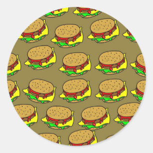 ハンバーガーの壁紙 ラウンドシール
