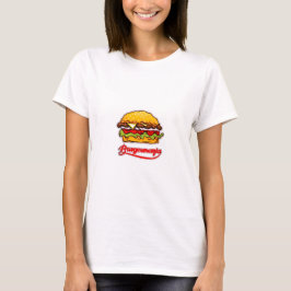 ハンバーガーの女性 Tシャツ