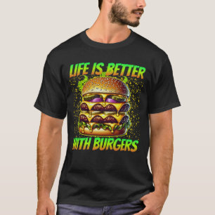 ハンバーガーの方が人生は好い Tシャツ