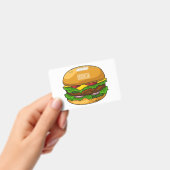 ハンバーガーの漫画イラスト バッジ (手持ち)
