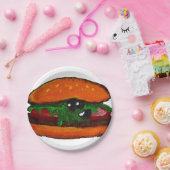 ハンバーガーの紙皿 ペーパープレート (パーティー)
