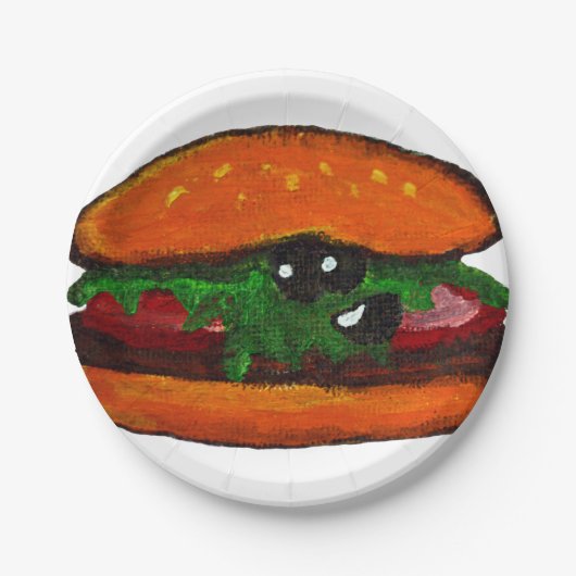 ハンバーガーの紙皿 ペーパープレート (正面)