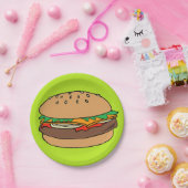 ハンバーガーの紙皿 ペーパープレート (パーティー)