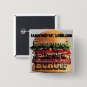 ハンバーガーの銀ボタンの乾燥した生命 缶バッジ (正面&裏面)