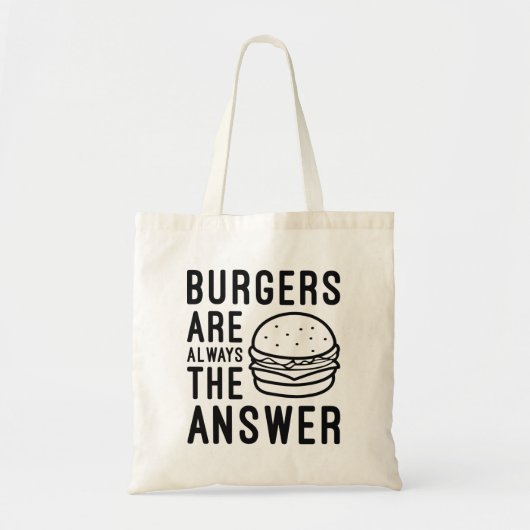 ハンバーガーはいつも答えだ トートバッグ (正面)
