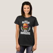 ハンバーガーは人生の方が良い Tシャツ (正面フル)